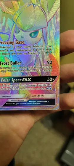 2018 POKEMON ULTRA PRISM GLACEON GX #159 SECRET RARE NM - Image 2