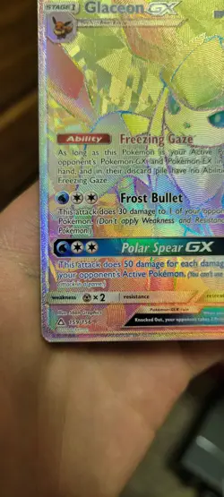2018 POKEMON ULTRA PRISM GLACEON GX #159 SECRET RARE NM - Image 3