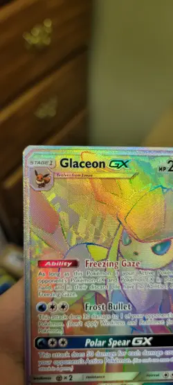 2018 POKEMON ULTRA PRISM GLACEON GX #159 SECRET RARE NM - Image 4