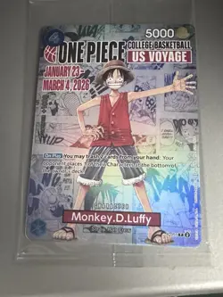 ONE PIECE Monkey D. Luffy US Voyage College Basketball Trading Card- New / Mint - Image 1
