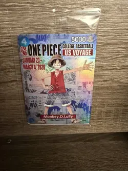 One Piece Monkey.D.Luffy US Voyage Card SEALED - Basketball Promo - Image 3