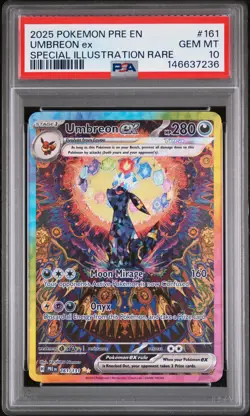 2025 POKEMON PRISMATIC EVOLUTIONS SPECIAL ILLUSTRATION RARE UMBREON EX PSA 10 - Image 1