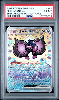 2025 POKEMON PRISMATIC EVOLUTIONS SPECIAL ILLUSTRATION RARE PECHARUNT EX PSA 6 - Image 1