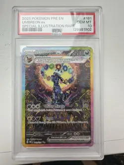 2025 POKEMON PRISMATIC EVOLUTIONS ILLUSTRATION RARE #161 UMBREON EX PSA 10 - Image 1