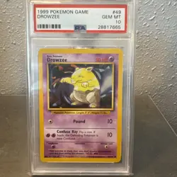 1999 POKEMON GAME DROWZEE CARD #49 GRADED PSA 10 POKEMON - Image 1