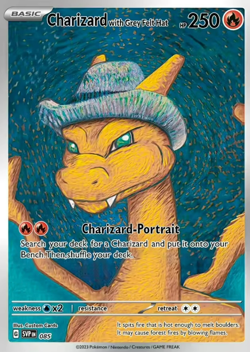 Charizard with Grey Felt Hat Pokemon x Van Gogh Black Star Promo ACG Art Card - Image 1