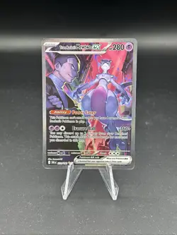 Pokemon TCG Destined Rivals Team Rockets Mewtwo EX Card 231/182 Ultra Rare - Image 1
