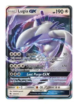 Lugia GX 159/214 Sm Lost Thunder Holo Pokemon Card NM - Image 1