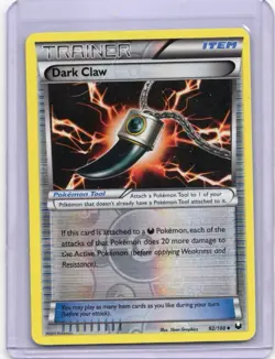 Pokemon Card - Dark Claw Reverse - 92/108 - Dark Explorers - 2012 - Image 1
