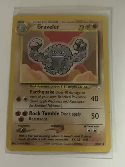 Pokemon TCG Graveler Neo Revelation Card 30/64 Unlimited Uncommon Vinatge LP - Image 1