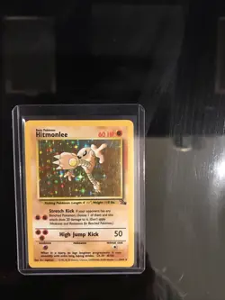 Hitmonlee 7/62 Base Set Fossil Set Holo Pokemon Card | MP - Image 3
