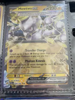 Pokemon TCG Mewtwo EX Paradox Rift Holo Card 058/182 Double Rare - Image 1