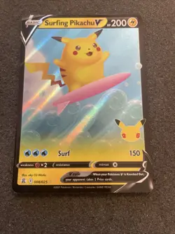 Surfing Pikachu V 006/025 Celebrations NM Ultra Rare Pokemon Card - Image 1