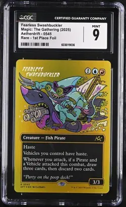MTG Magic The Gathering Fearless Swashbuckler Aetherdrift 1ST PLACE FOIL CGC 9 - Image 1