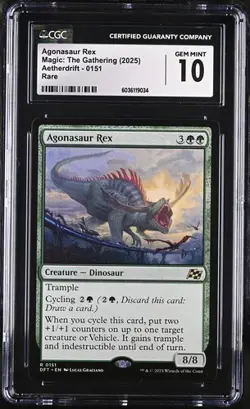 MTG Magic: The Gathering Agonasaur Rex 0151 2025 Aetherdrift Rare CGC 10 - Image 1