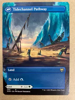 MTG 1x BORDERLESS Barkchannel Pathway Tidechannel 290 Zendikar Rising x1 NM - Image 2
