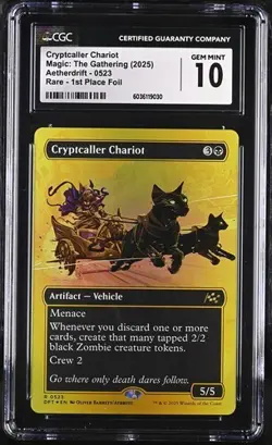 MTG Magic The Gathering Cryptcaller Chariot Aetherdrift 1st Place Foil CGC 10 - Image 1