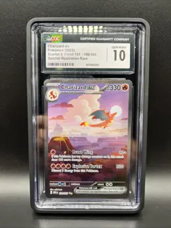 2023 Pokemon EN-151 Charizard EX #199 CGC Gem Mint 10 GradedGuard Included - Image 1