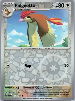 Pokemon Pidgeotto SV: Scarlet & Violet 151 017/165 Near Mint NM Reverse Holo - Image 1