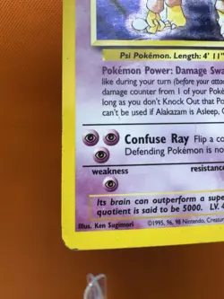 Pokemon TCG - ALAKAZAM - 1/102 - HOLO - UNLIMITED - BASE SET 1999 - HP/DMG - Image 4