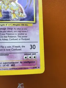 Pokemon TCG - ALAKAZAM - 1/102 - HOLO - UNLIMITED - BASE SET 1999 - HP/DMG - Image 5