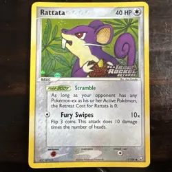 Rattata Team Rocket Returns 71/109 Reverse Holo Stamped Pokemon TCG Vintage NM - Image 1