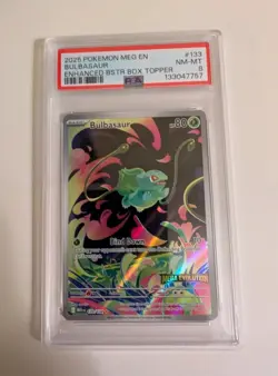 Pokemon Bulbasaur - (Mega Evolution Stamped Promo) 133/132 Holo PSA 8 Clean - Image 1