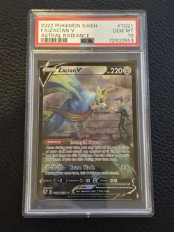Pokemon Zacian V TG21 Astral Radiance Full Art Ultra Rare Holo PSA 10 - Image 1