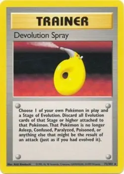 2x Damaged Devolution Spray - 72/102 - Rare - Unlimited Edition Pokemon Base Set - Image 1