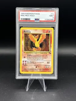 1999 Pokemon Fossil Moltres Holo #12 PSA 9 - Image 1