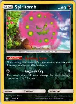 Spiritomb 112/214 SM - Unbroken Bonds Pokemon TCG LP Reverse Holo - Image 1