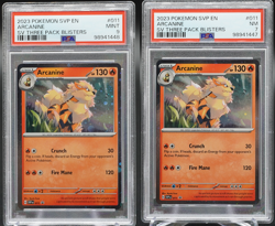 *2 SLABS* Pokemon Arcanine SVP 011 Cosmos Holo Blister Promo PSA 9 and PSA 7 - Image 1
