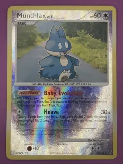 Munchlax 33/130 Diamond and Pearl Reverse Holo Mid-Era Pokemon Card - Image 1