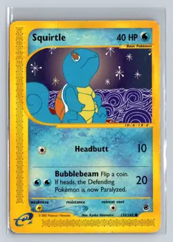 Squirtle 132/165 - Non-Holo Common - Expedition Set - Pokemon Card MP - Image 1