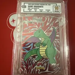 Dragonite Red Crack Ice Pokemon Shiny Card Database cg 10 pristine rare - Image 1