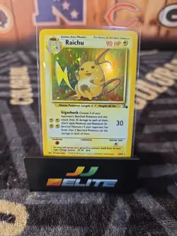 1999 Pokemon TCG Fossil Raichu Holo Rare Card 14/62 Lightly Played - Image 1