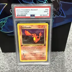 Charmander - 50/82 1st Edition Team Rocket Pokemon Card PSA 9 MINT - Image 1