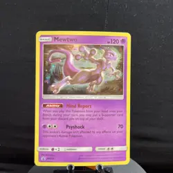 Mewtwo SM214 Black Star Promo Holo Pokemon Card 2019 Mind Report Psychic LP-MP - Image 1