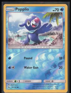 Popplio Reverse Holo 39/149 Pokemon Sun & Moon: Base Set LP Pokemon Card - Image 1