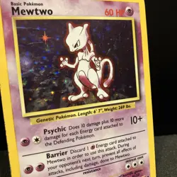 Pokemon TCG Card Mewtwo 10/102 Base Set Unlimited Holo Rare - Image 2