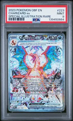 2023 POKEMON OBF EN-OBSIDIAN FLAMES SPECIAL ILLUSTRATION RARE CHARIZARD EX PSA 9 - Image 1