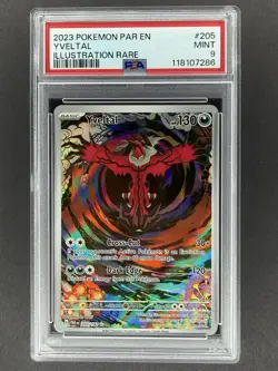 Yveltal 205/182 Illustration Rare Pokemon Paradox Rift SV04 PSA 9 MINT - Image 1