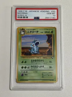 1998 PSA 10 GEM MINT Pokemon NIDORINA Vending Series 3 Japanese Non Holo Rare - Image 1