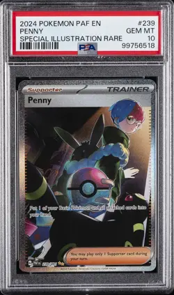 2024 POKEMON PAF EN-PALDEAN FATES SPECIAL ILLUSTRATION RARE #239 PENNY PSA 10 - Image 1