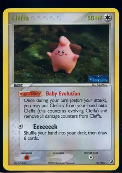 Pokemon EX UNSEEN FORCES - #21/115 Cleffa - ENG - Reverse Holo - Near Mint - Image 1