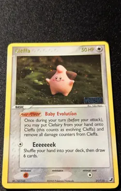 Pokemon EX UNSEEN FORCES - #21/115 Cleffa - ENG - Reverse Holo - Near Mint - Image 4