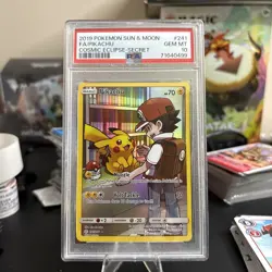 PSA 10 Full Art Secret Holo Pikachu Pokemon Sun & Moon Cosmic Eclipse 241/236 - Image 1