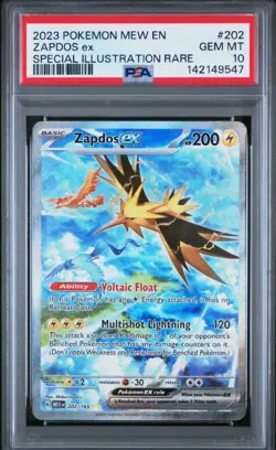 2023 POKEMON MEW EN-151 | SPECIAL ILLUSTRATION RAREZAPDOS EX 202 PSA 10 - Image 1