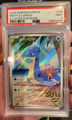 Pokemon Misty's Lapras 194/182 Illustration Rare Holo PSA 9 - Image 1