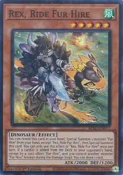 Near Mint, English Yu Gi Oh Rex, Ride Fur Hire - BPRO-EN017 - Super Rare - 1st E - Image 1